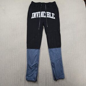 VIE+RICHE Pants Mens Small Black Blue Invincible Colorblock Joggers Zip Athletic